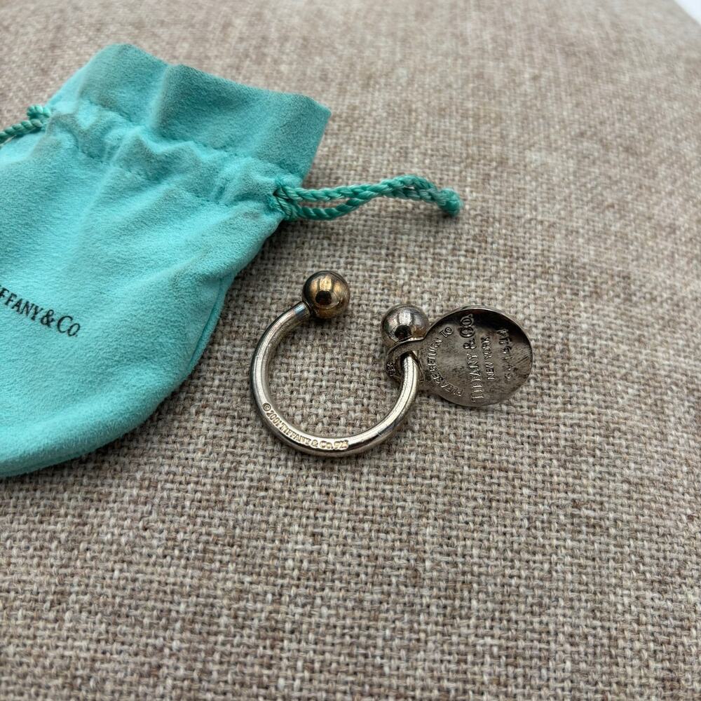 Tiffany & Co 925 Sterling Silver Horseshoe Return to New York Key Ring Pouch